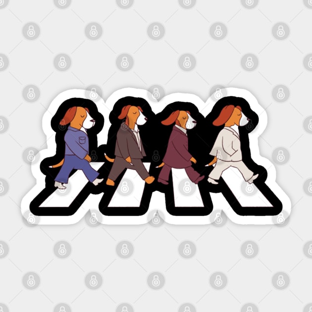 The Beagles On Crosswalk Sticker by consigliop